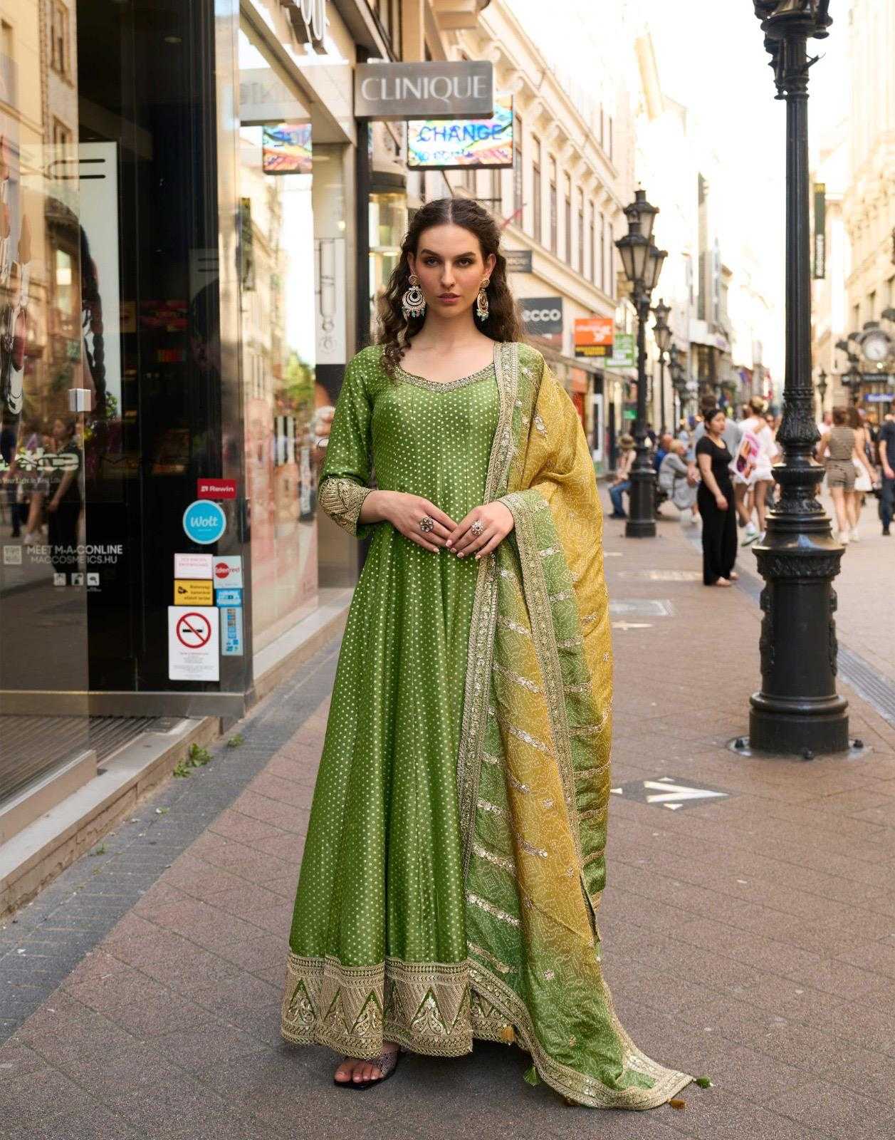 Pure Silk Embroidery Gown