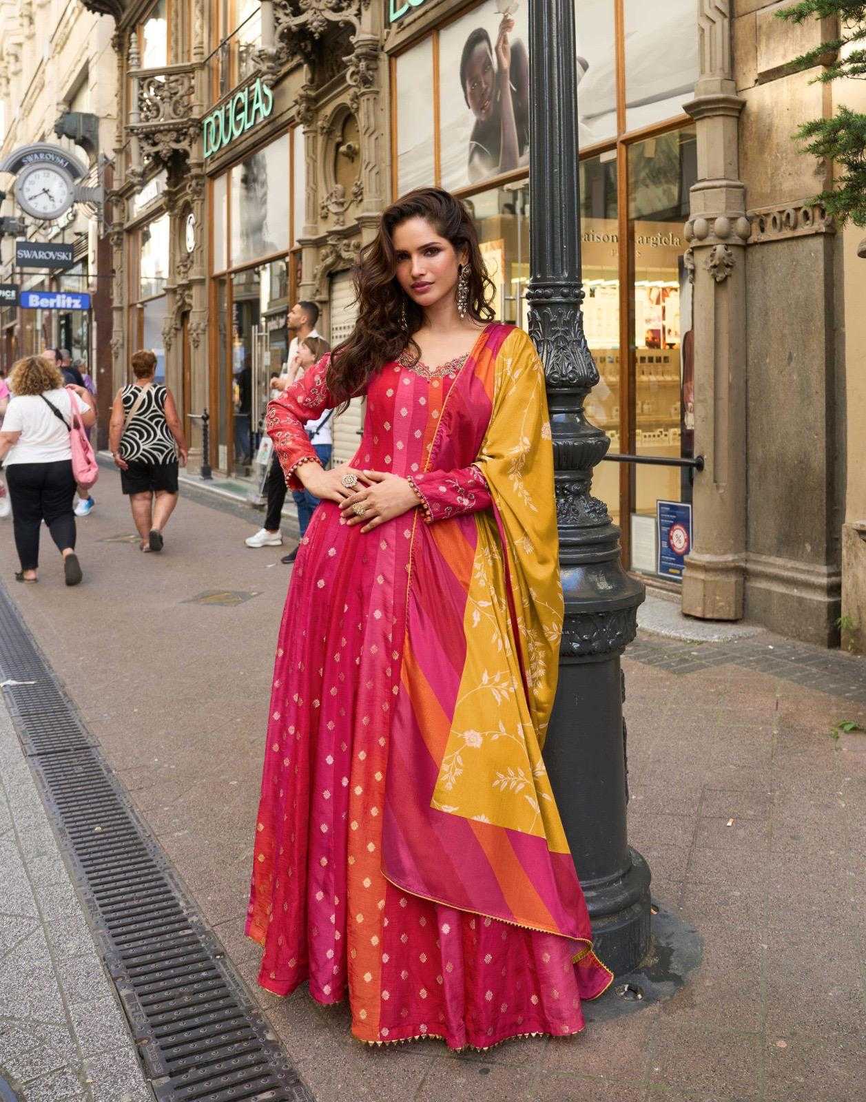 Pure Silk Embroidery Gown