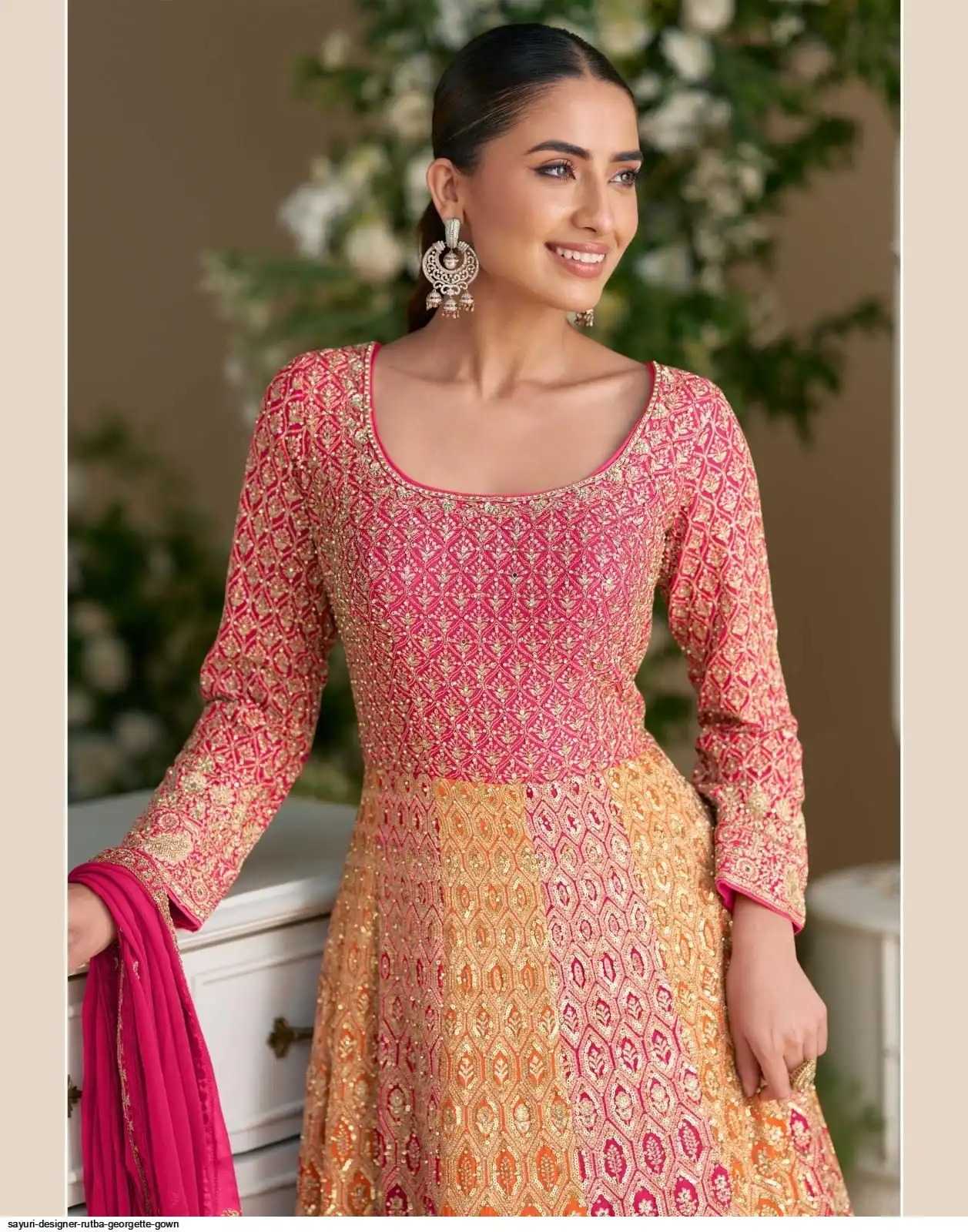 Georgette Embroidery Gown