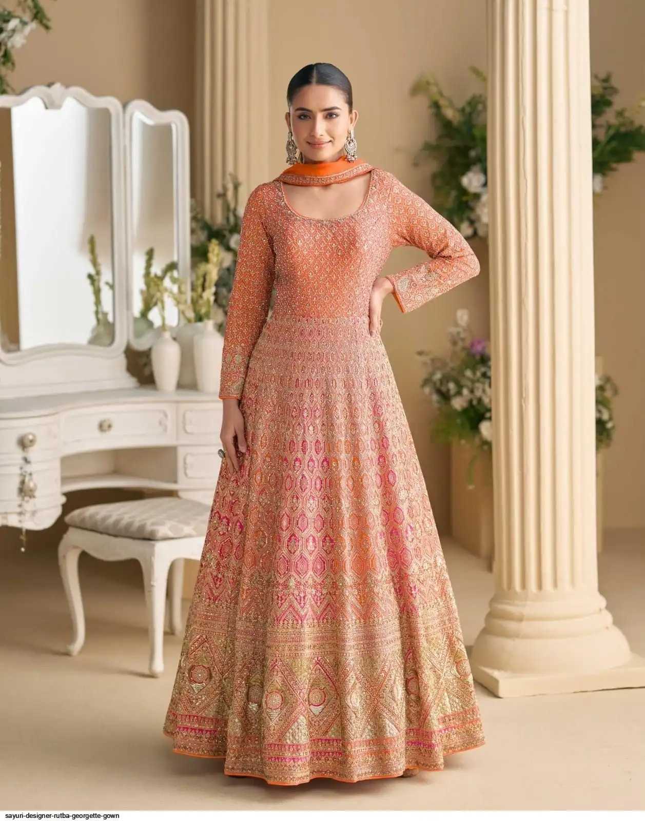Georgette Embroidery Gown