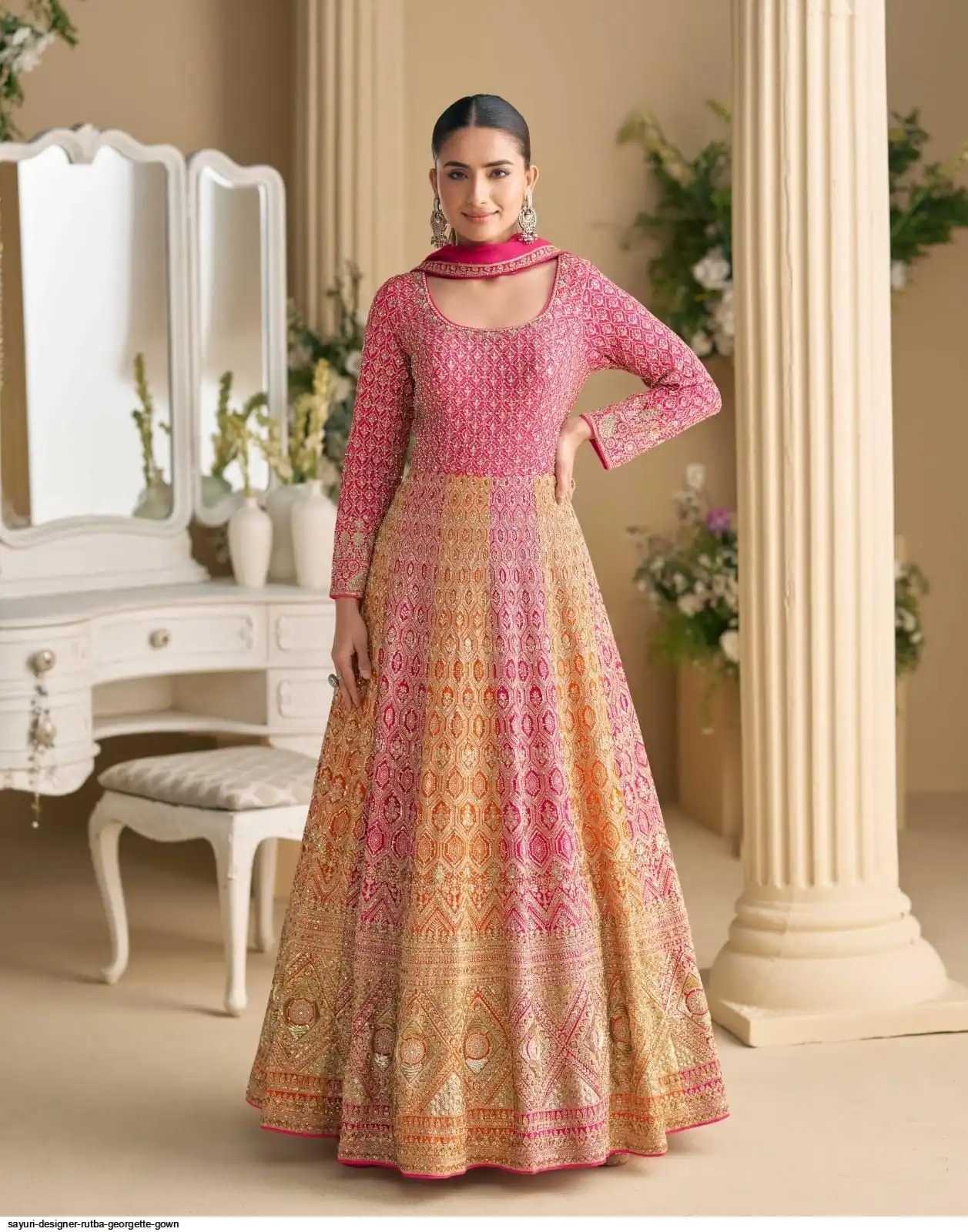 Georgette Embroidery Gown