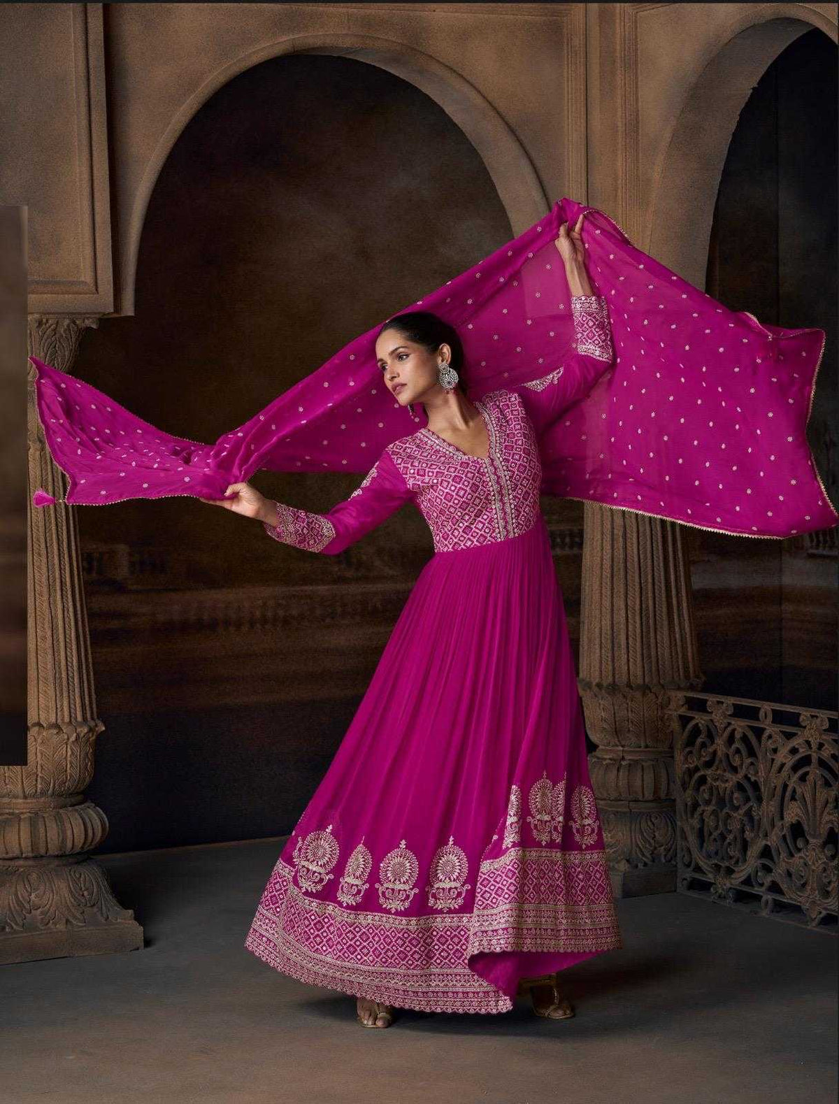 Georgette Embroidery Gown
