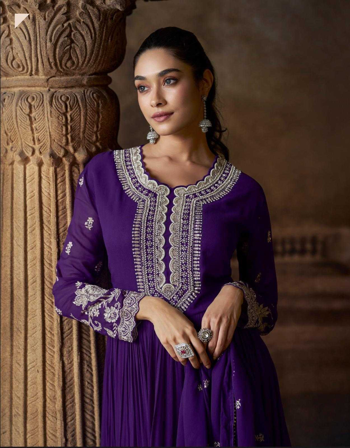 Georgette Embroidery Gown