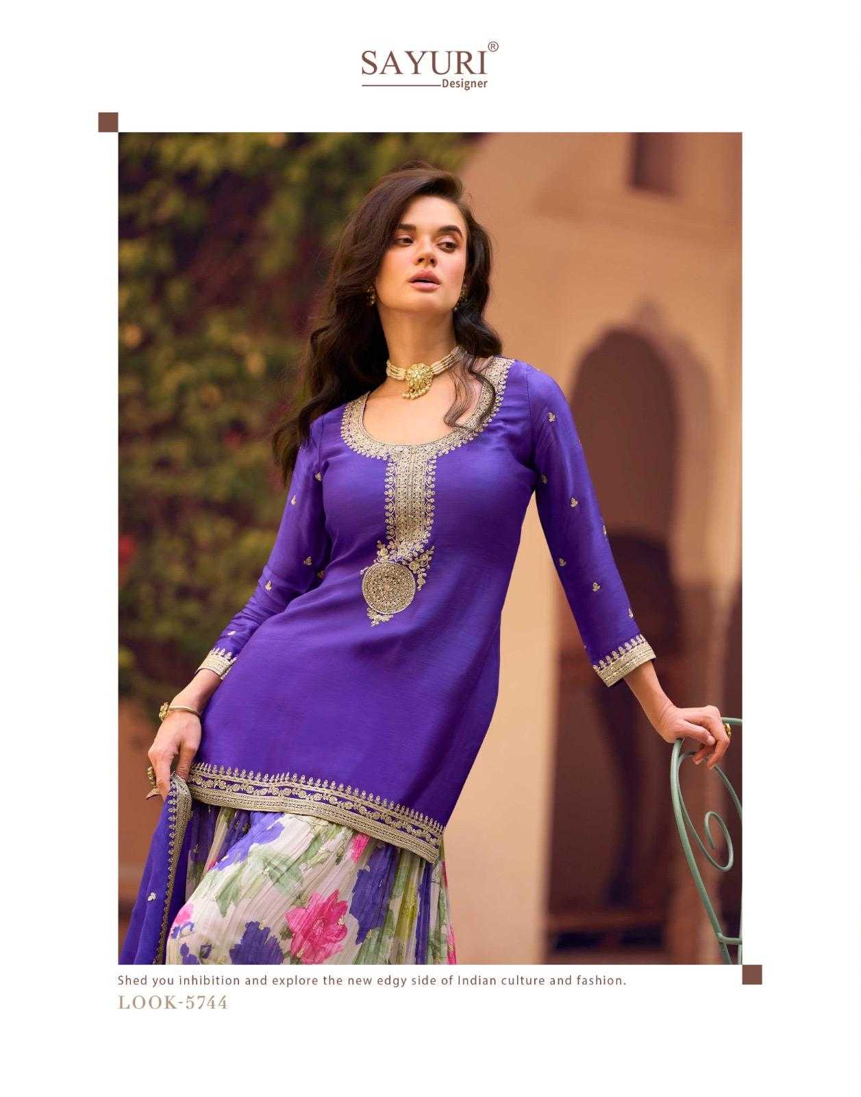 Chinon Silk Embroidery Suit