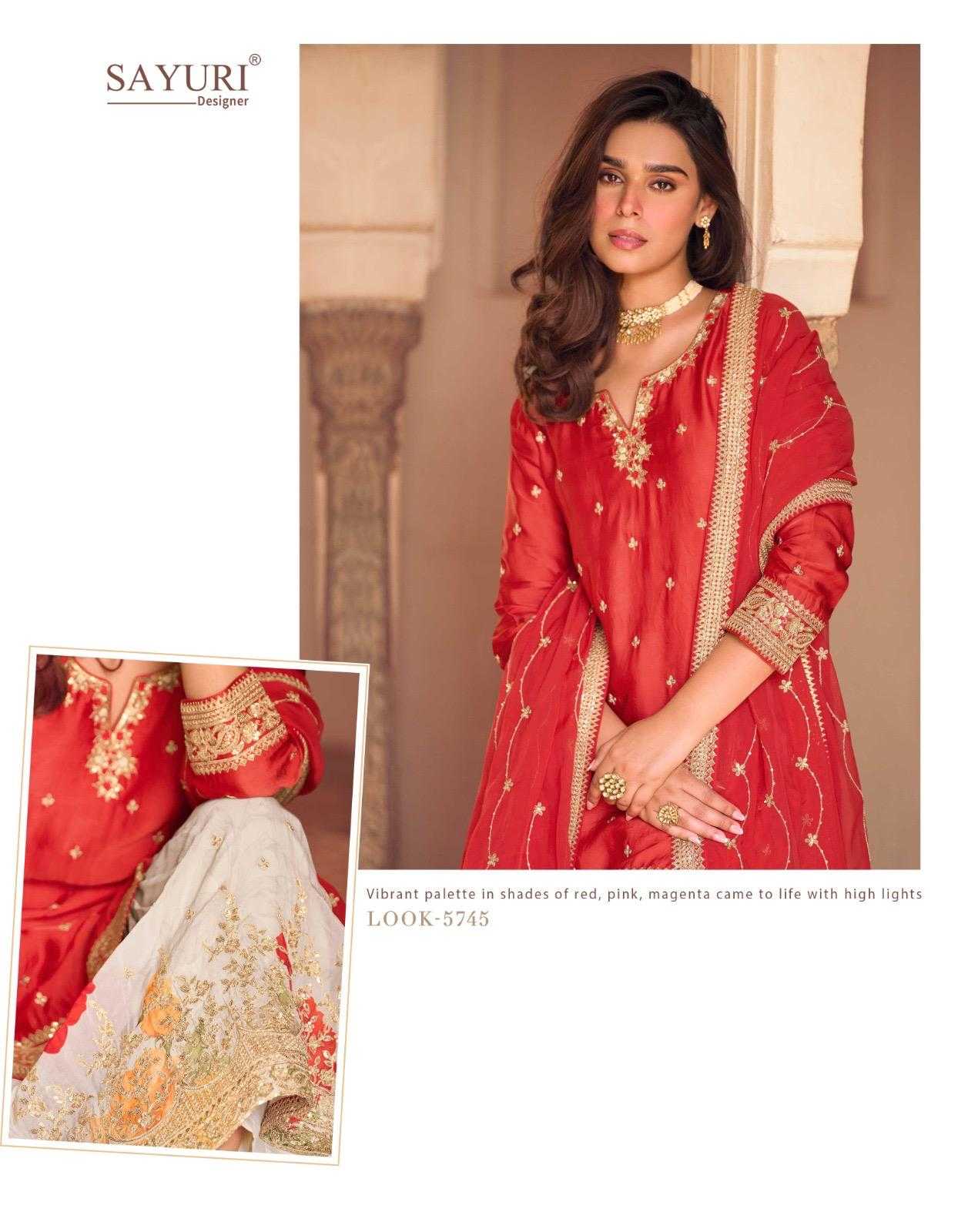 Chinon Silk Sharara Salwar Suit