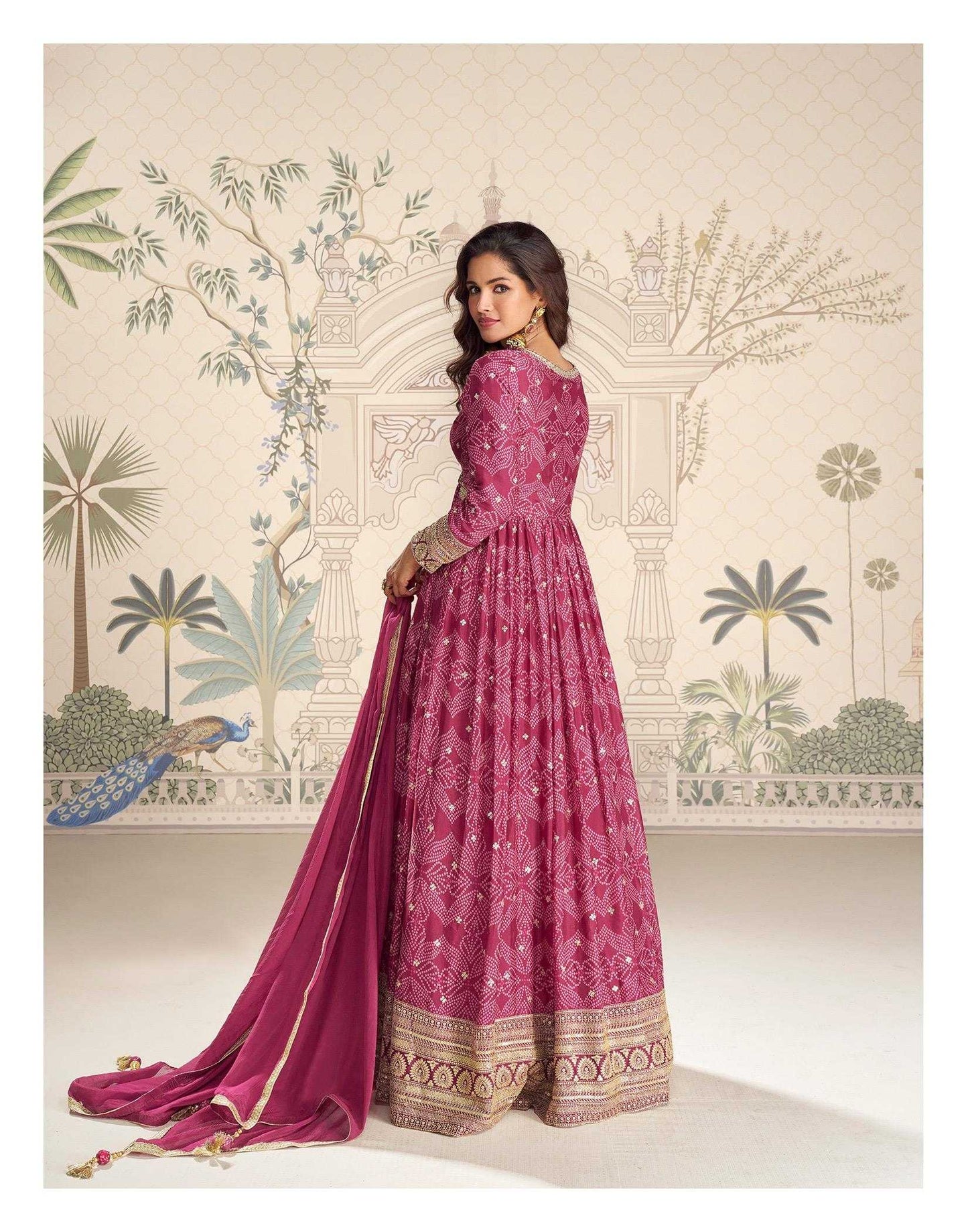 Chinon Silk Embroidery Gown