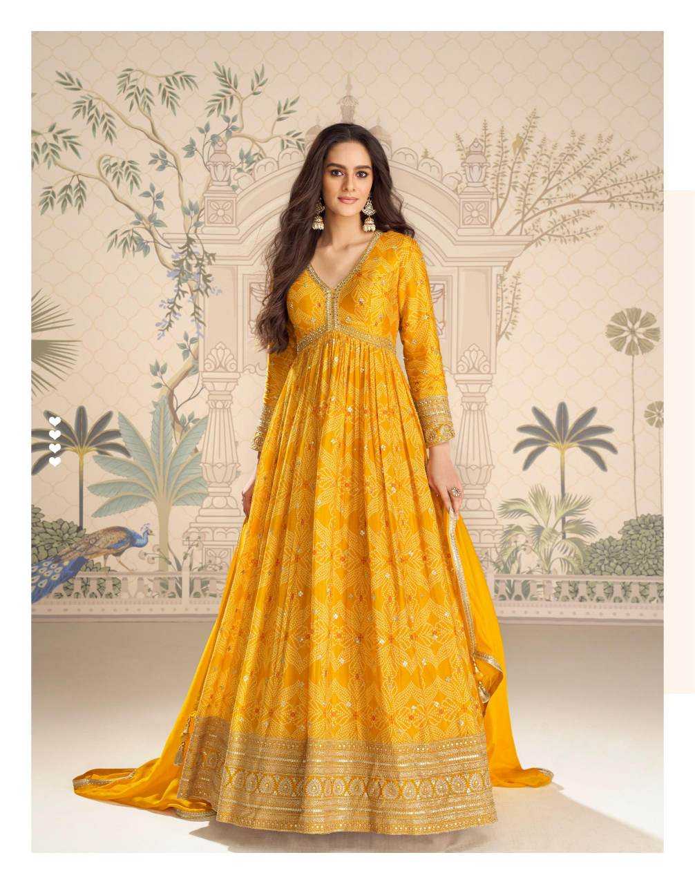 Chinon Silk Embroidery Gown