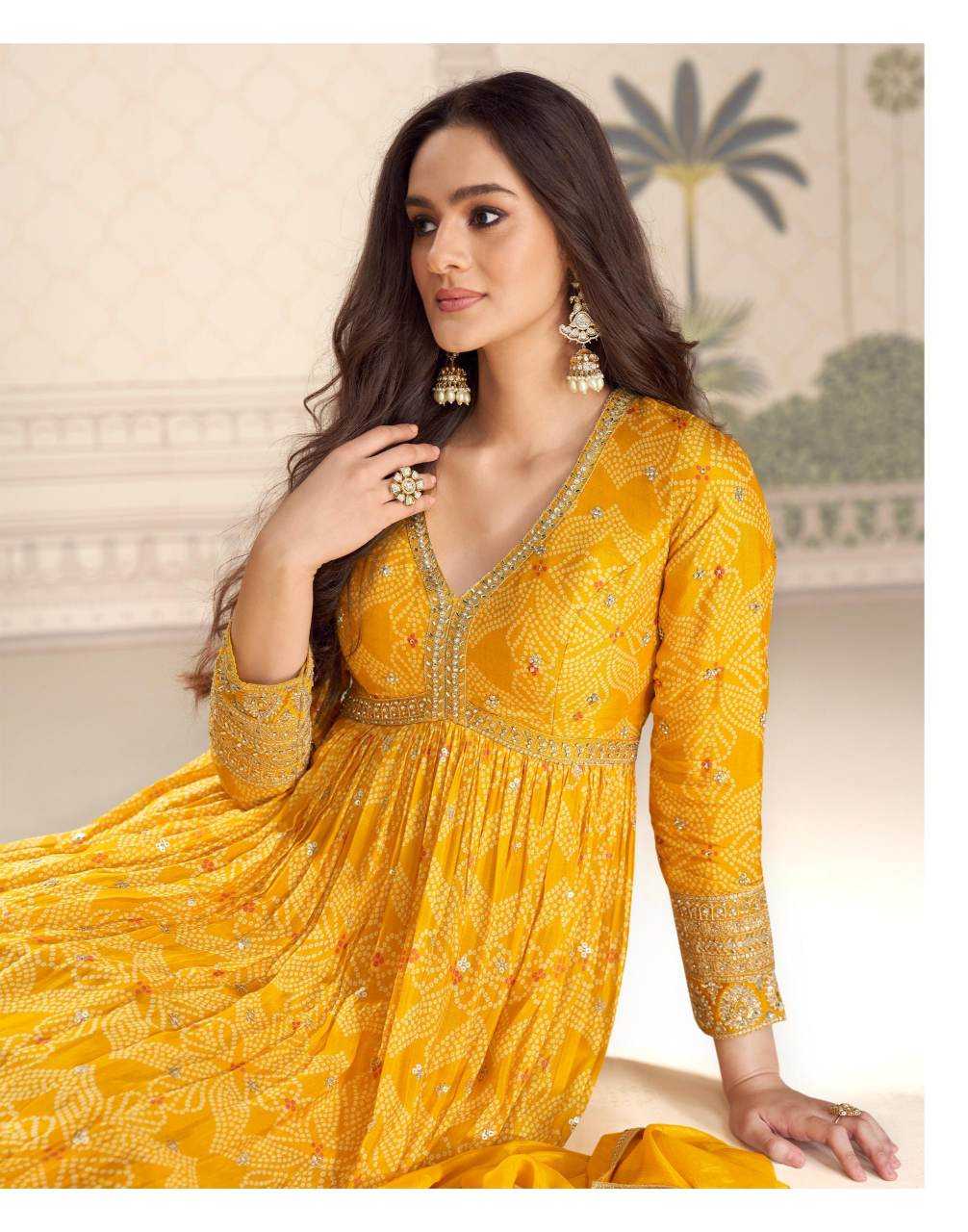 Chinon Silk Embroidery Gown