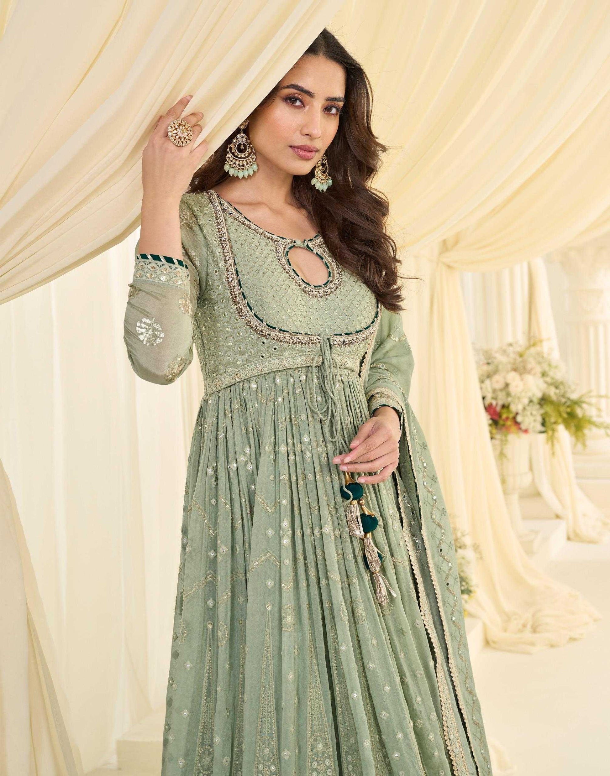 Georgette Embroidery Gown