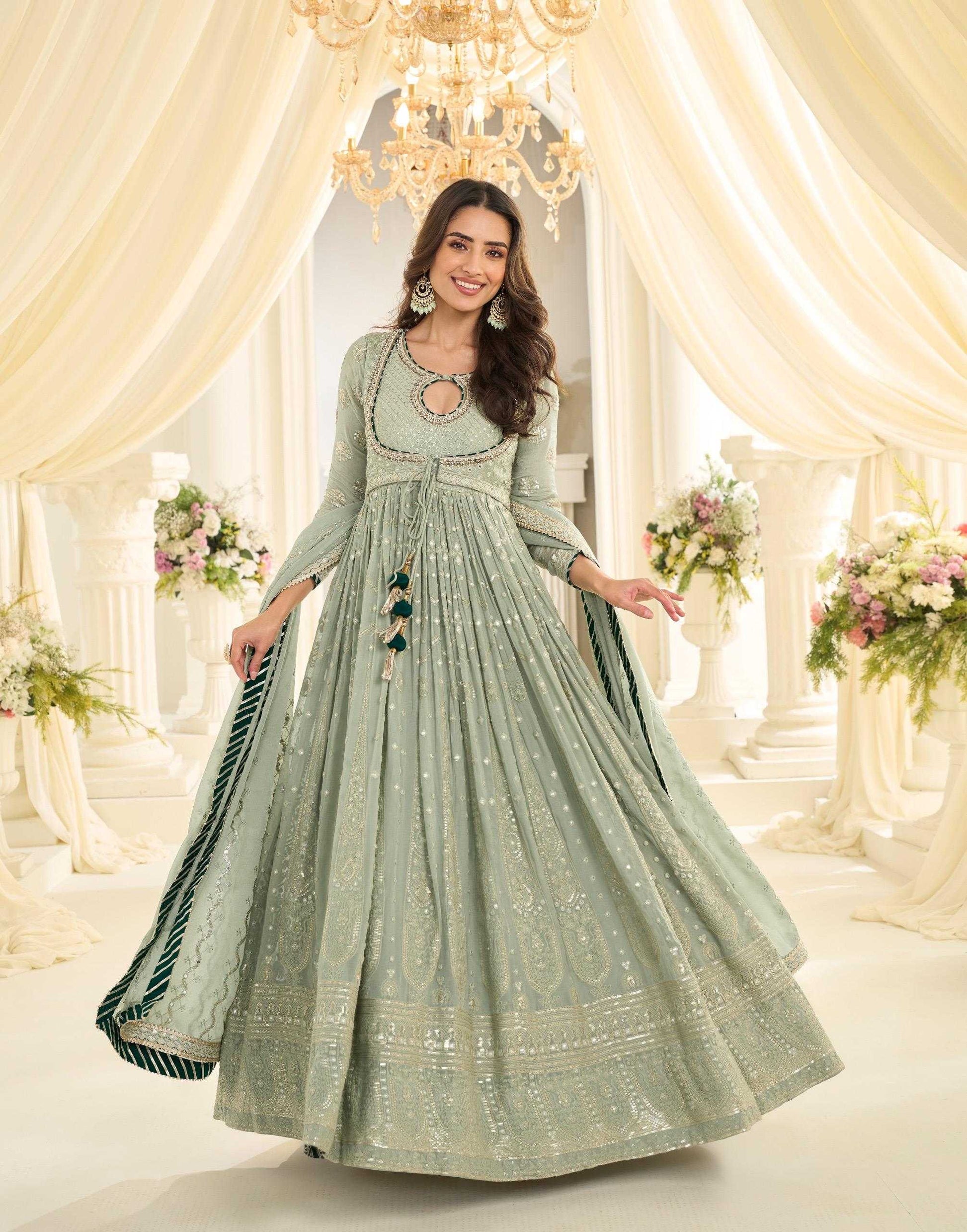 Georgette Embroidery Gown