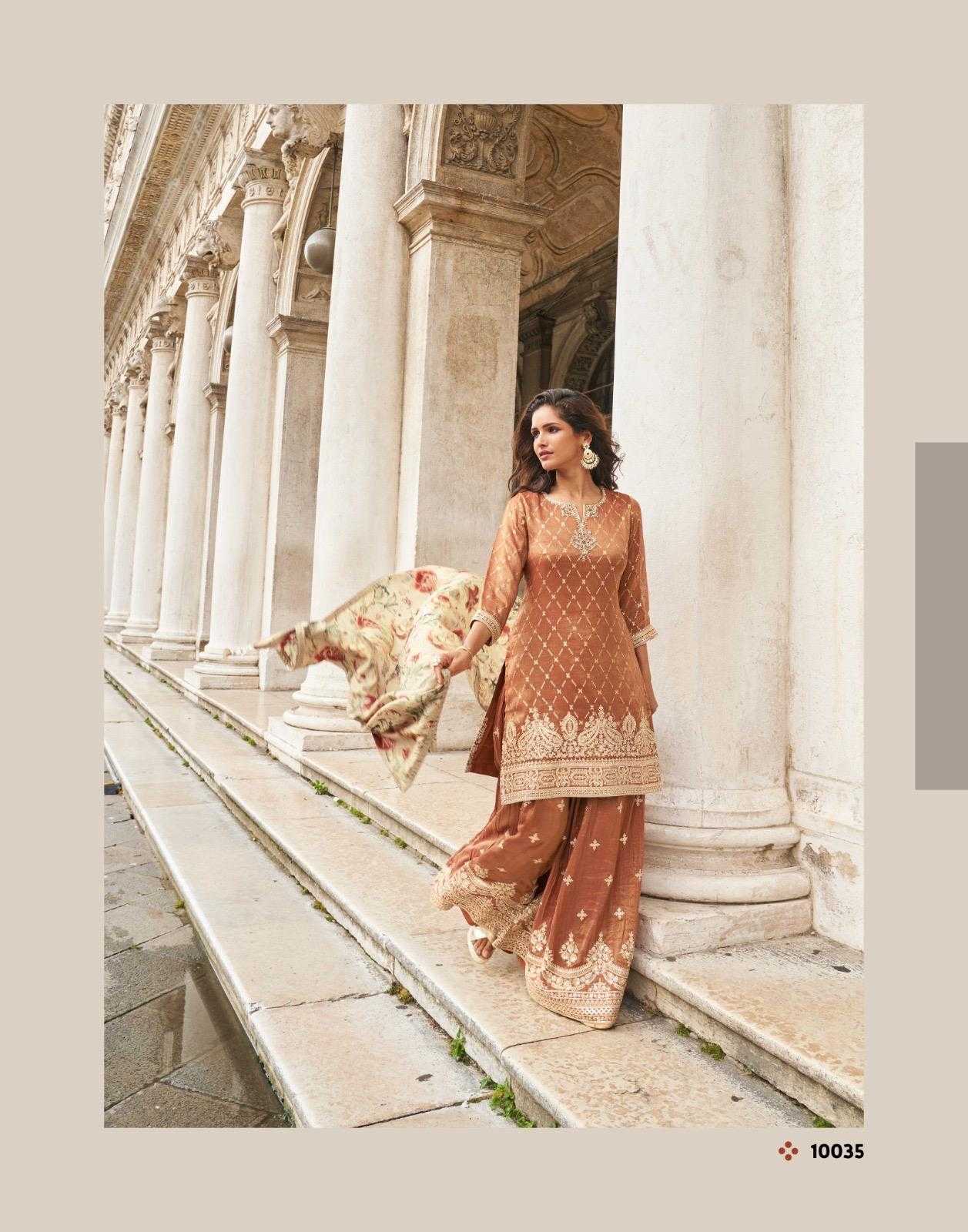 Shimmer Silk Embroidery Suit