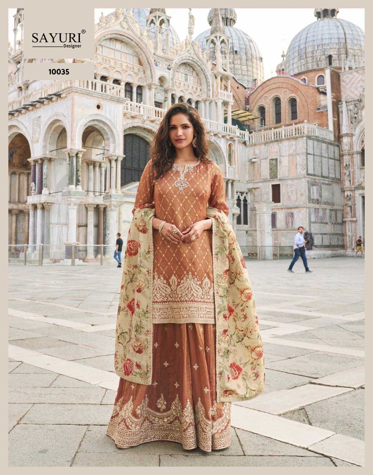 Shimmer Silk Embroidery Suit