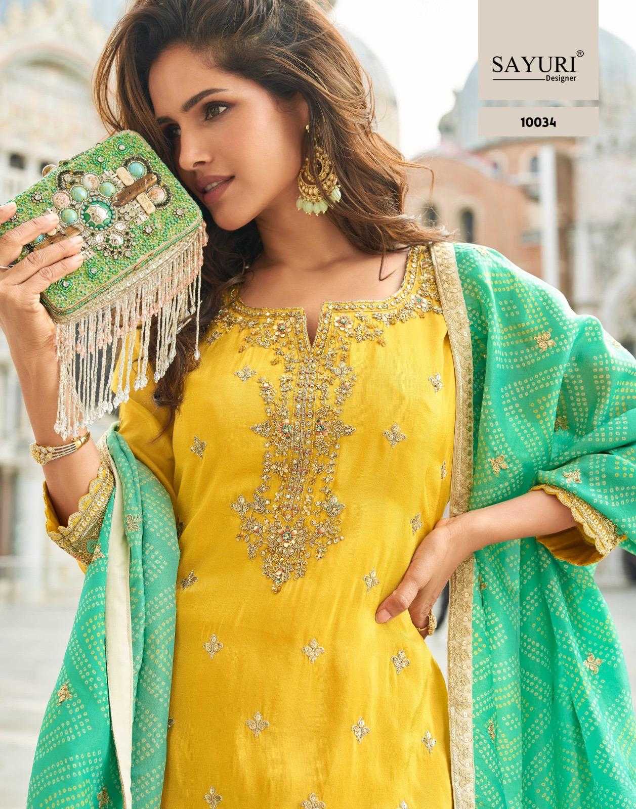 Shimmer Silk Embroidery Suit