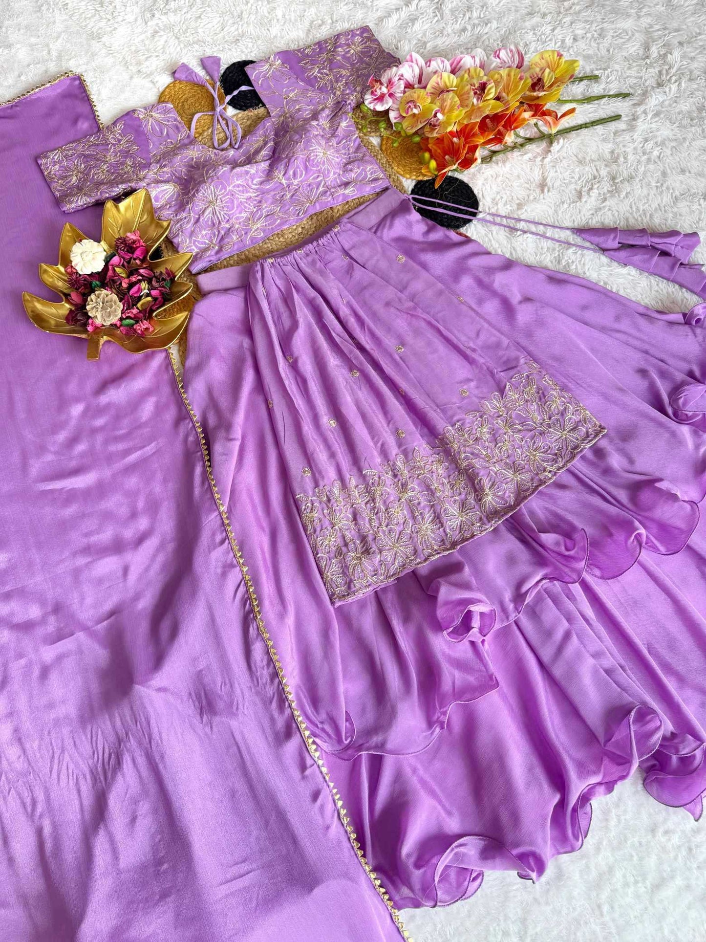 Chinon Silk Lehenga