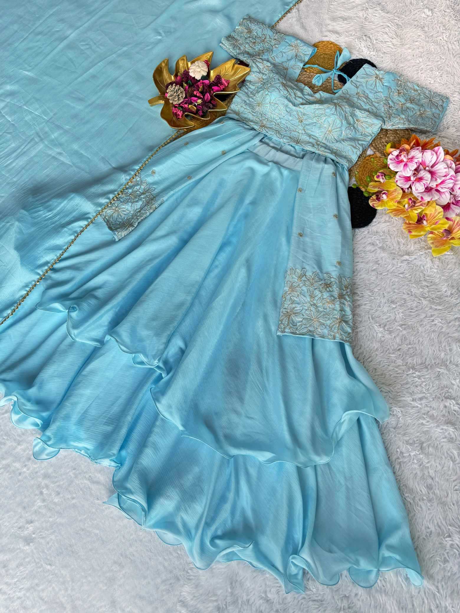 Chinon Silk Lehenga