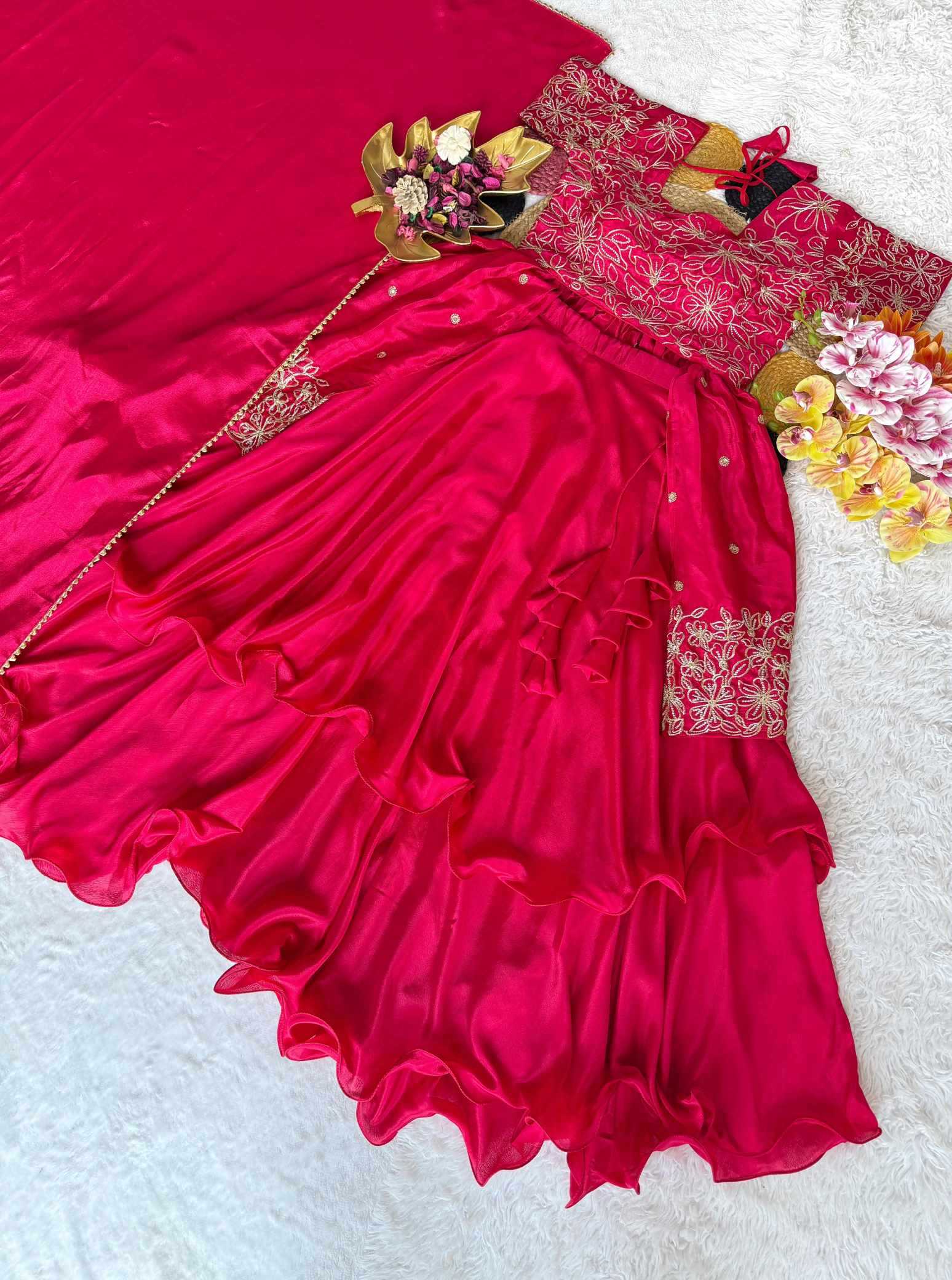Chinon Silk Lehenga