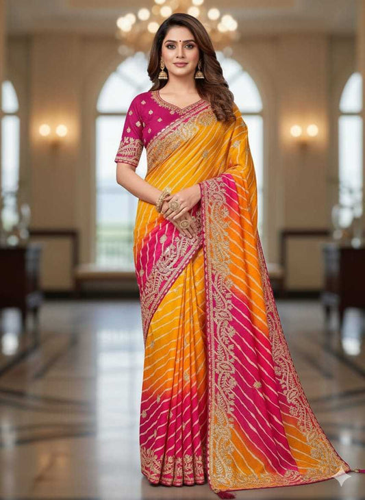 Aanvi Chinon Silk Traditional Saree