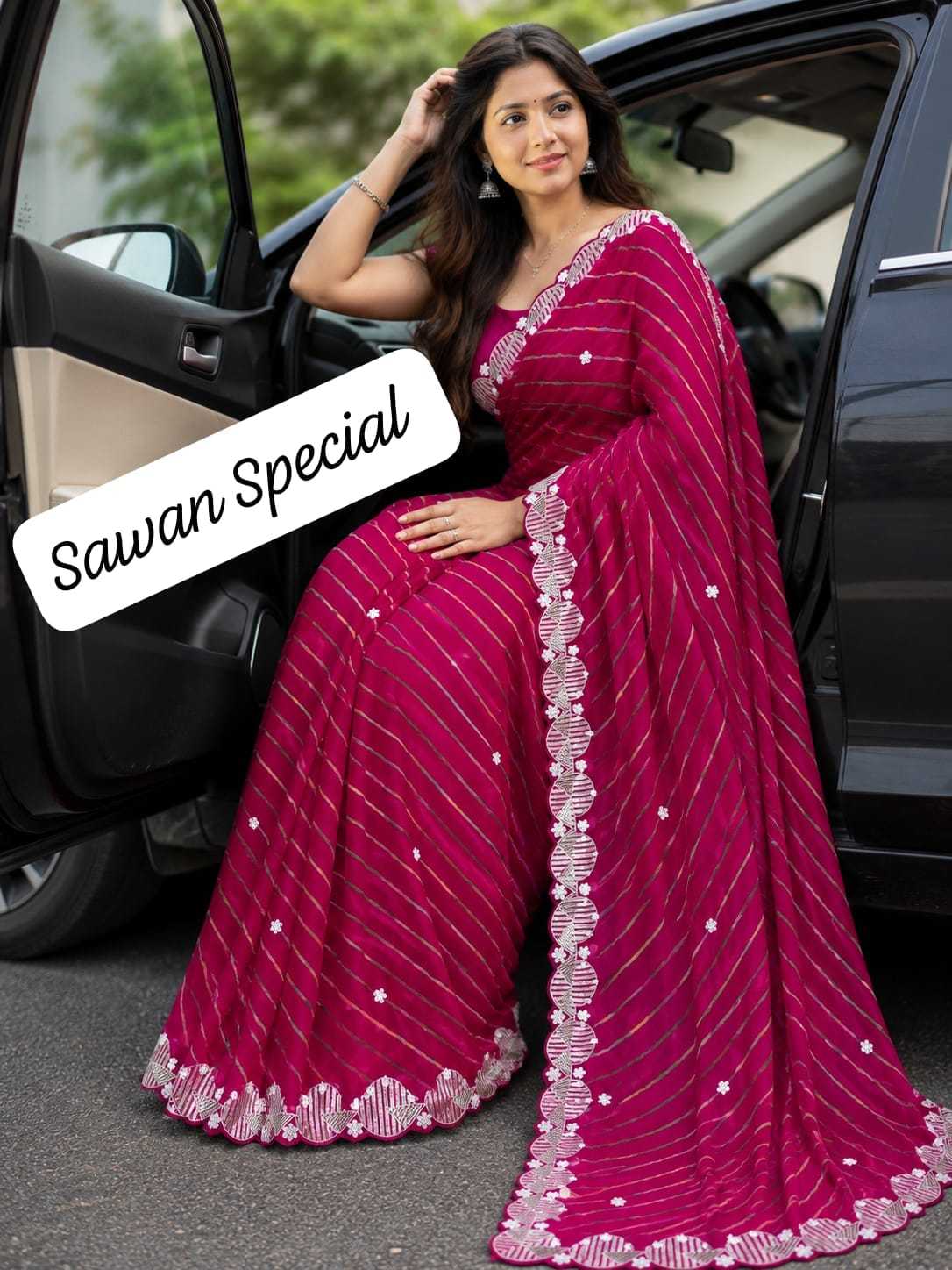 Alisha Viscose Sequnce Fancy Saree