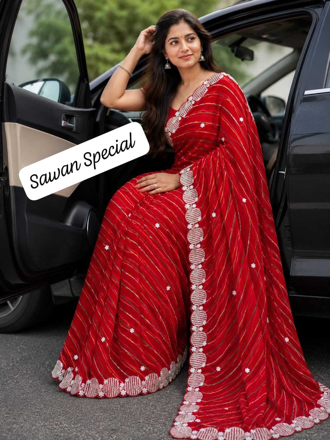Alisha Viscose Sequnce Fancy Saree