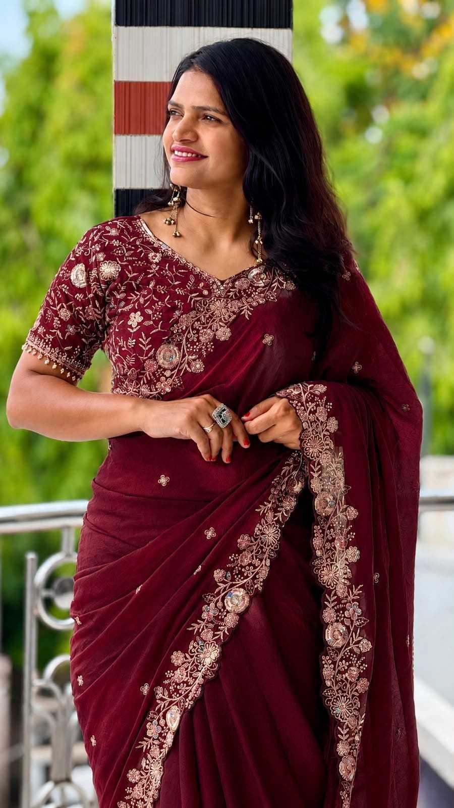 Crush Silk Designer Saree