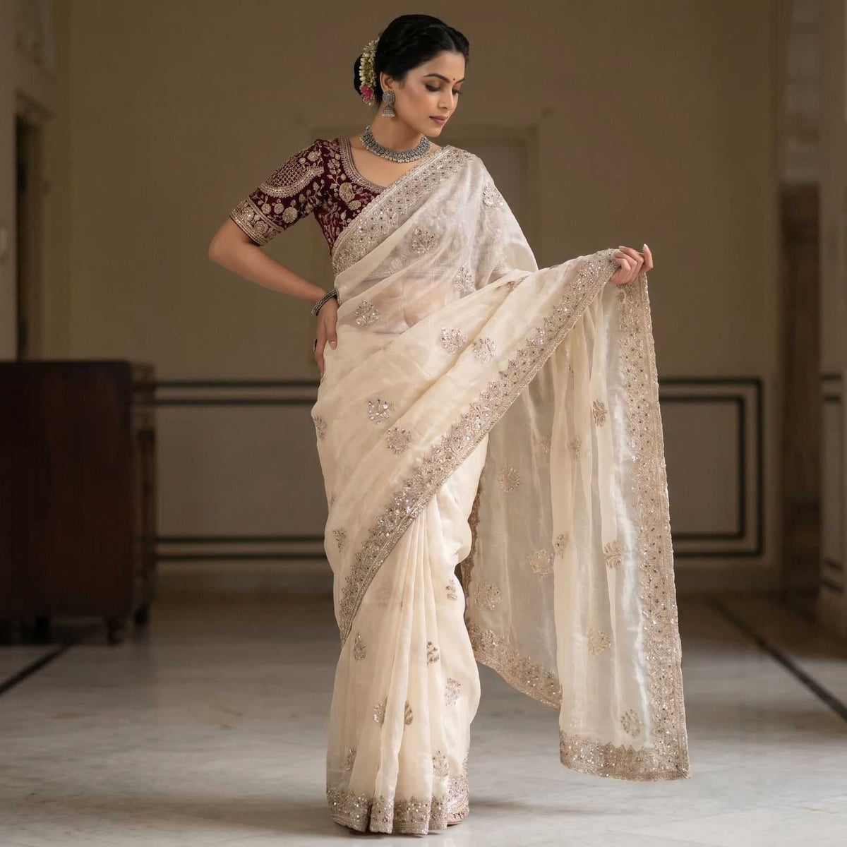 Satin Designer Saree