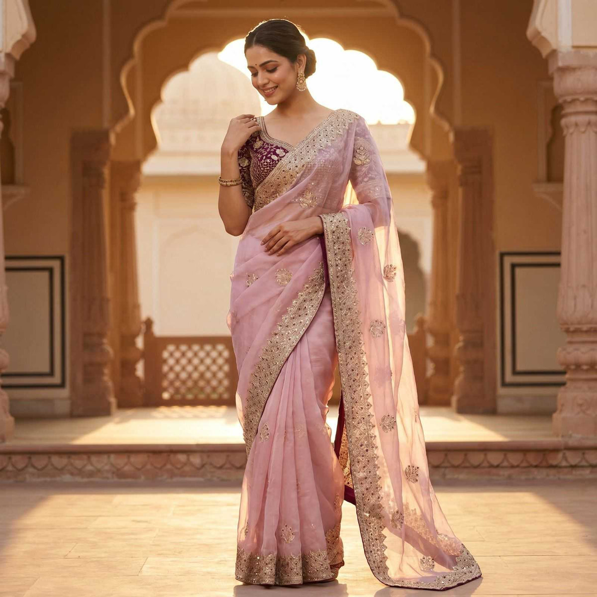 Satin Designer Saree