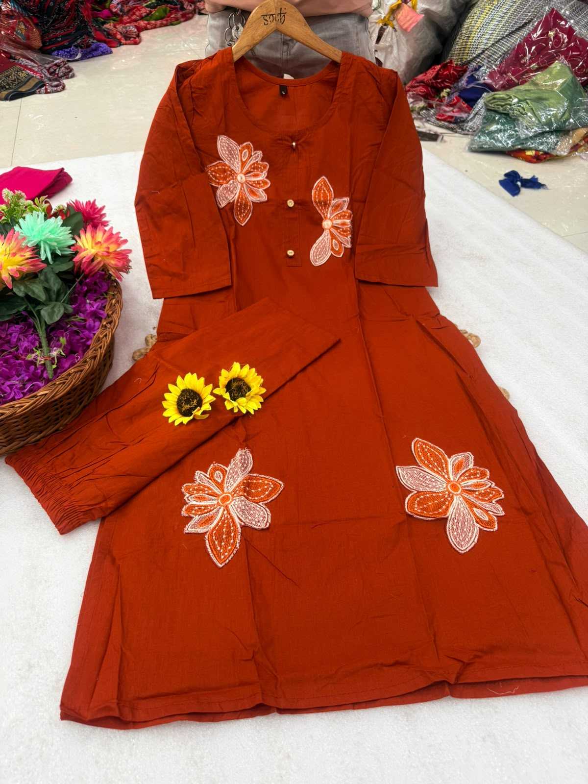 Flower Cotton Designer Kurti