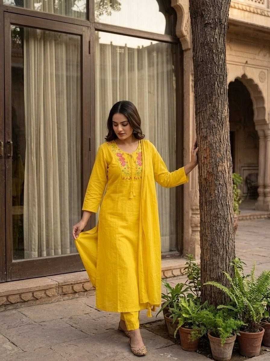 Flower Cotton Festive Kurti JT-150529