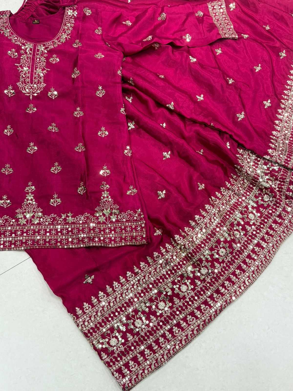 Heavy Faux Georgette Embroidery Gown