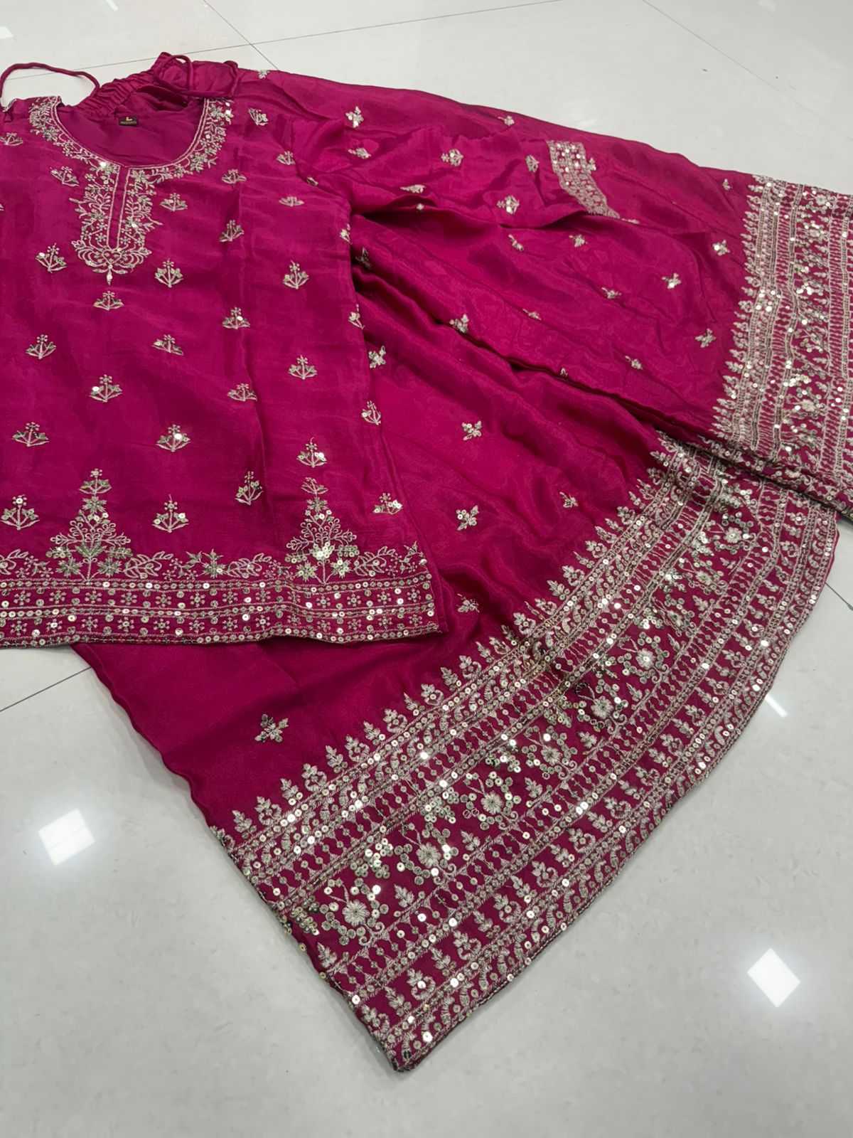 Heavy Faux Georgette Embroidery Gown