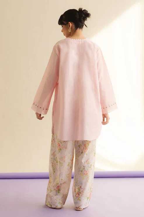 Pink Cotton Designer Kurti
