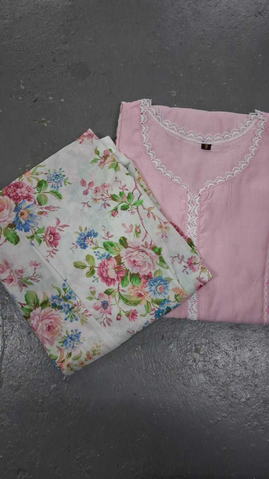 Pink Soft Cotton Designer Kurti