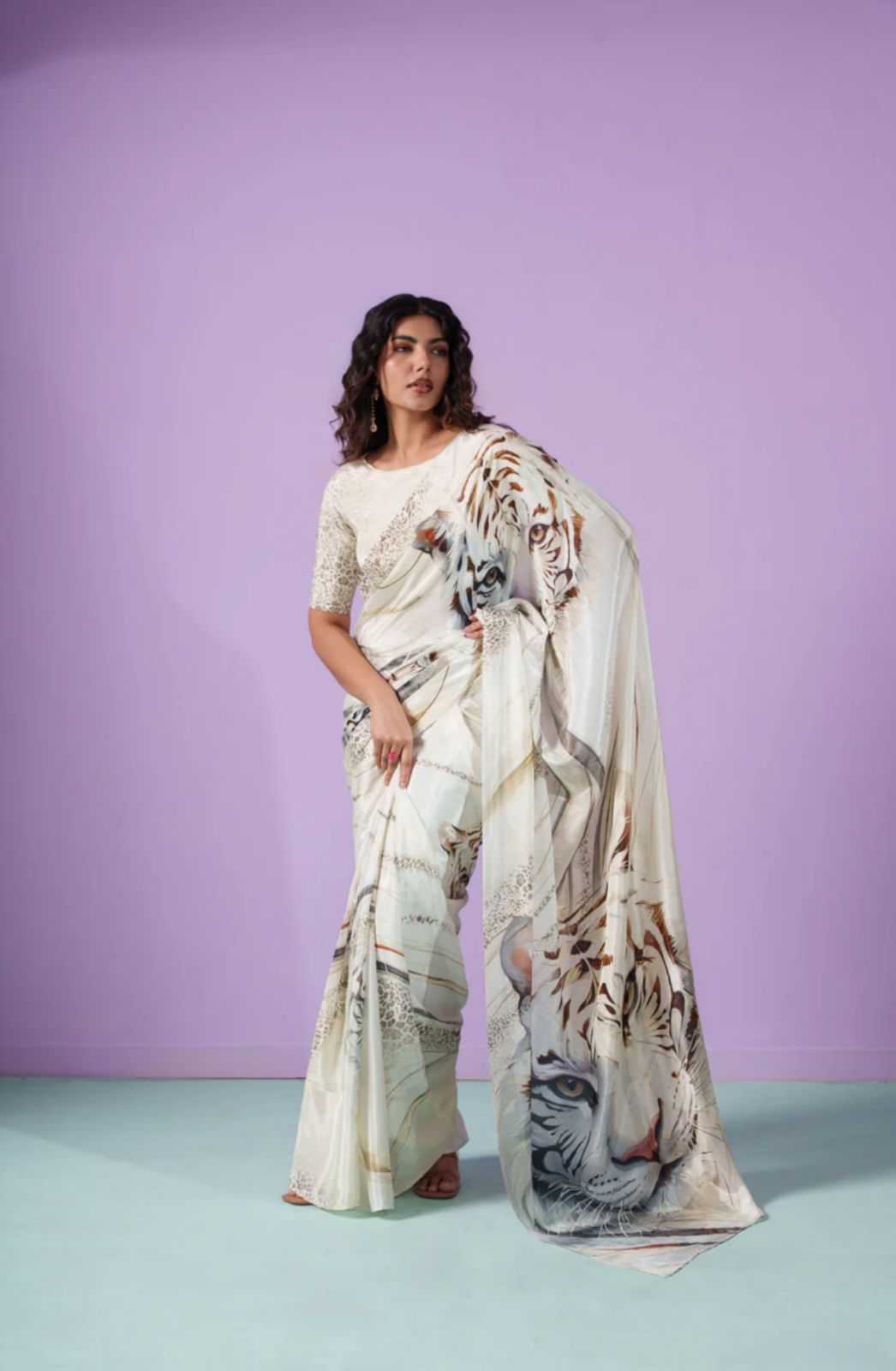 Japan Sartin Designer Saree