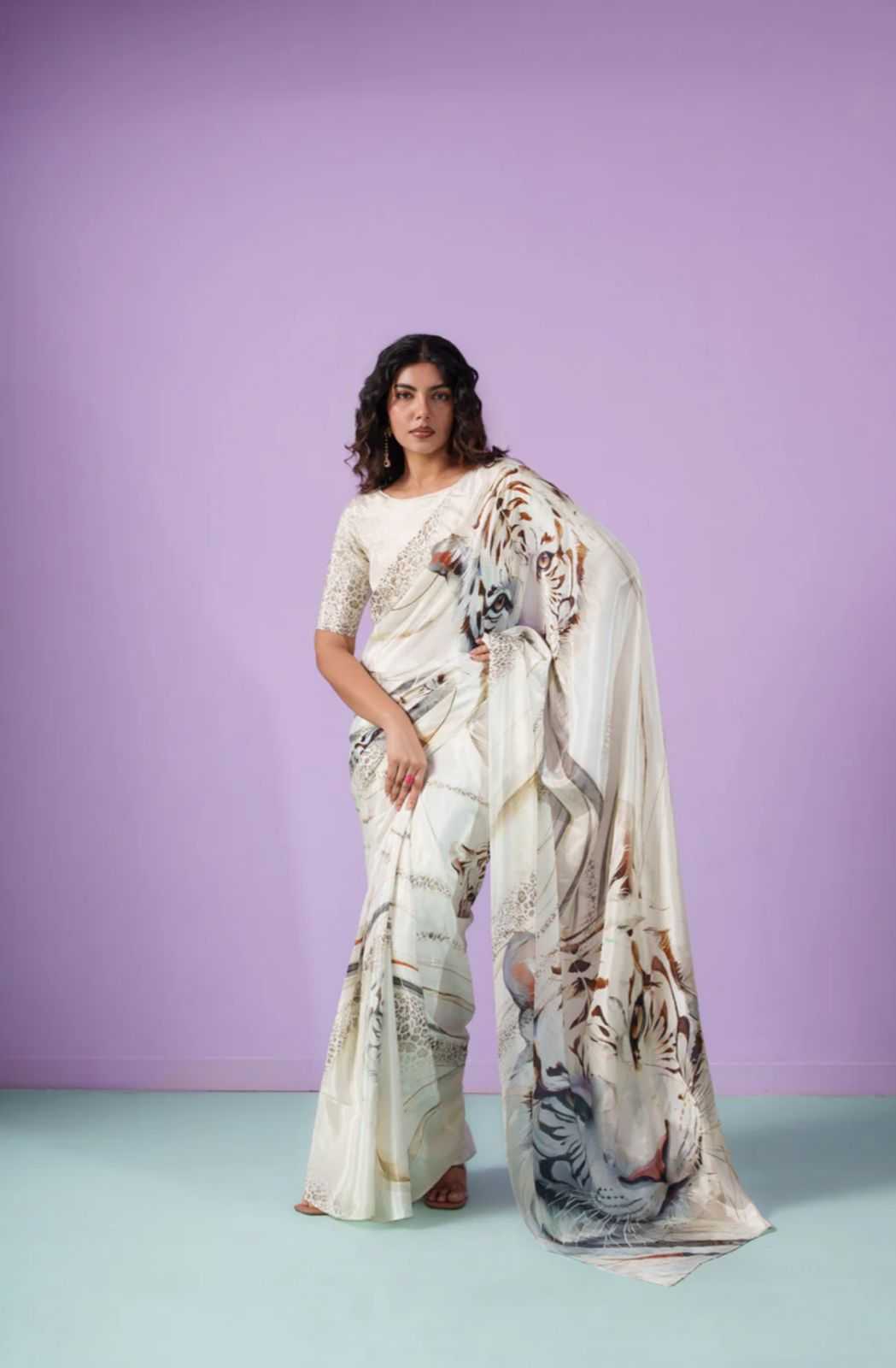 Japan Sartin Designer Saree