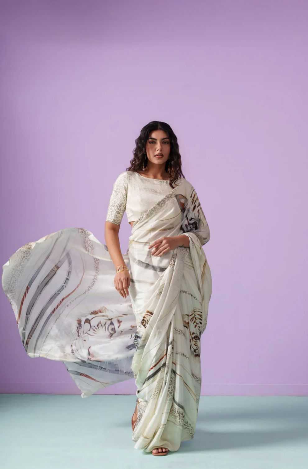 Japan Sartin Designer Saree