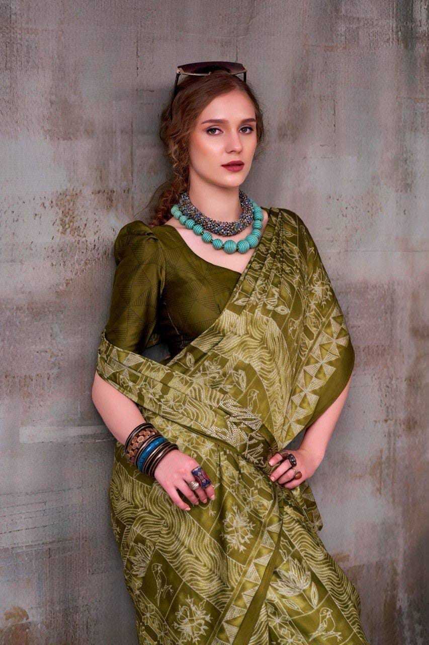 Japan Sartin Designer Saree in Purple