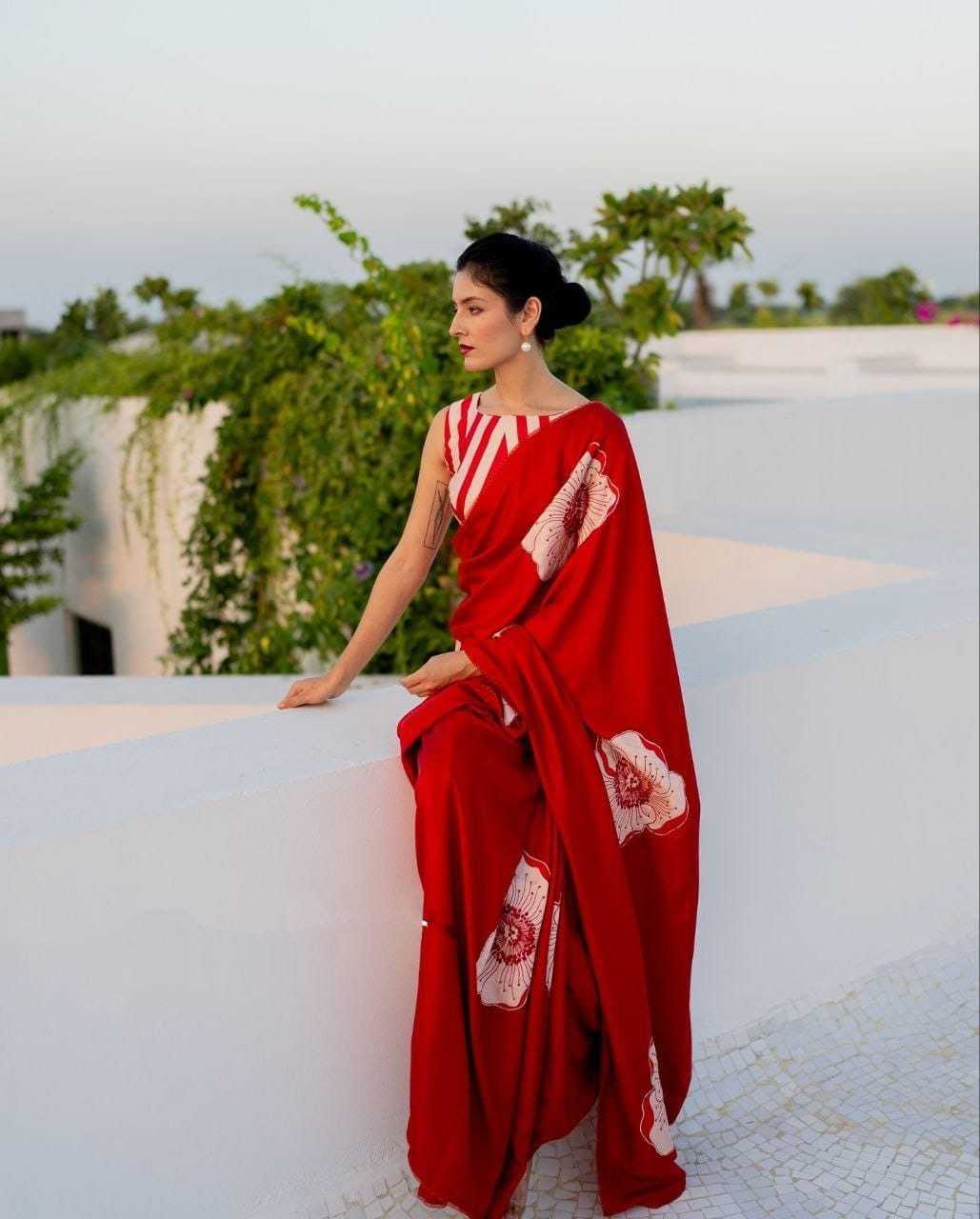 Japan Sartin Designer Saree