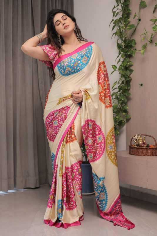 Luxu Satin Party Wear Saree
