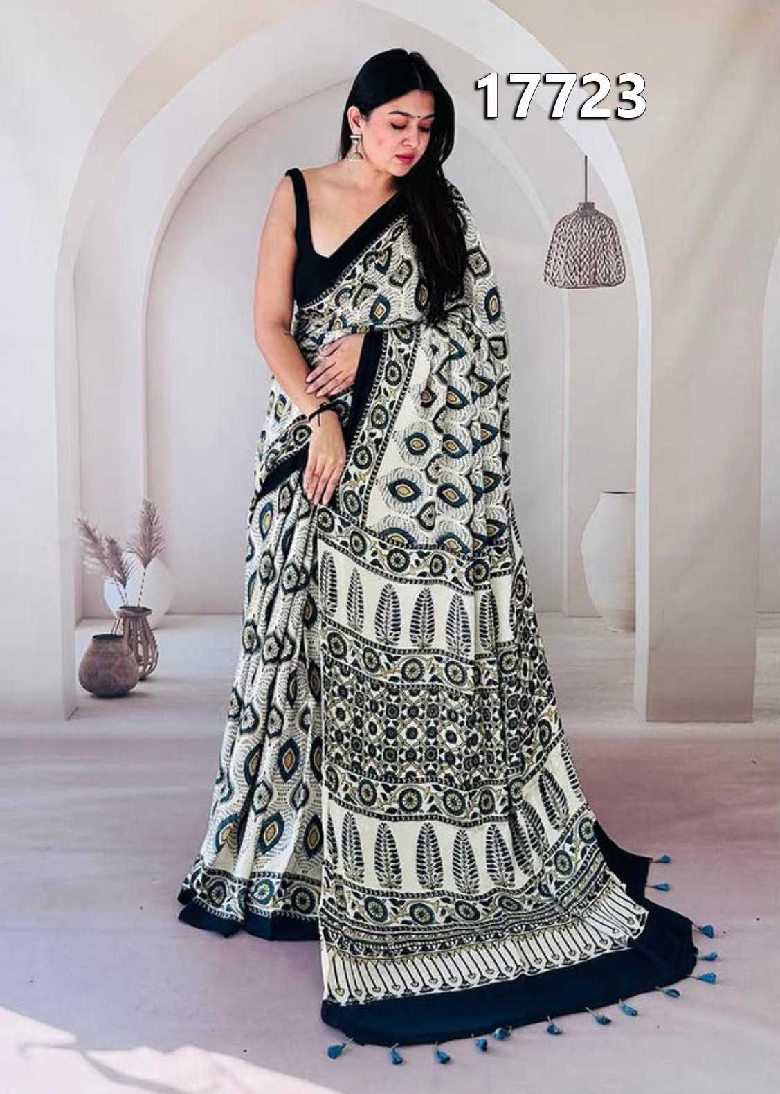 Silk Designer Saree in Off White