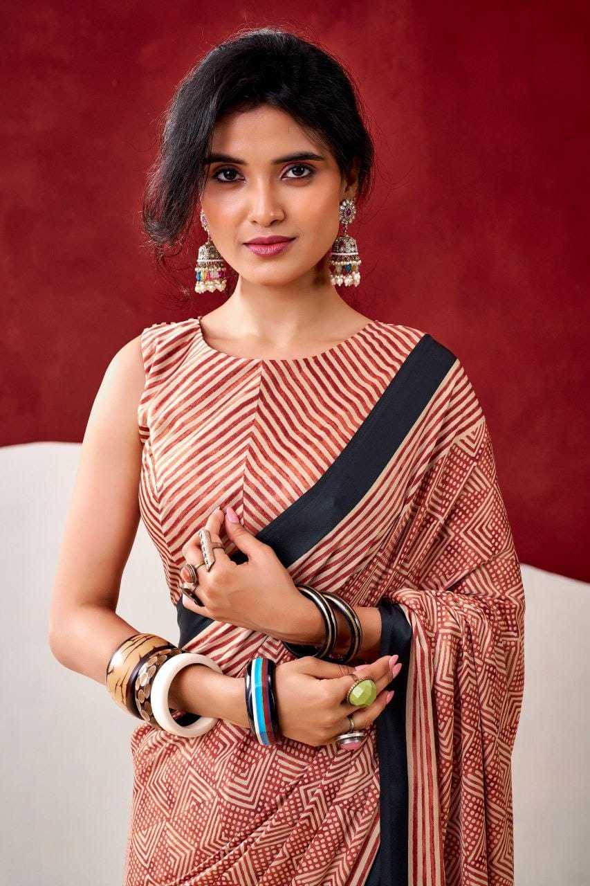 Satin Japan Sartin Printed Saree