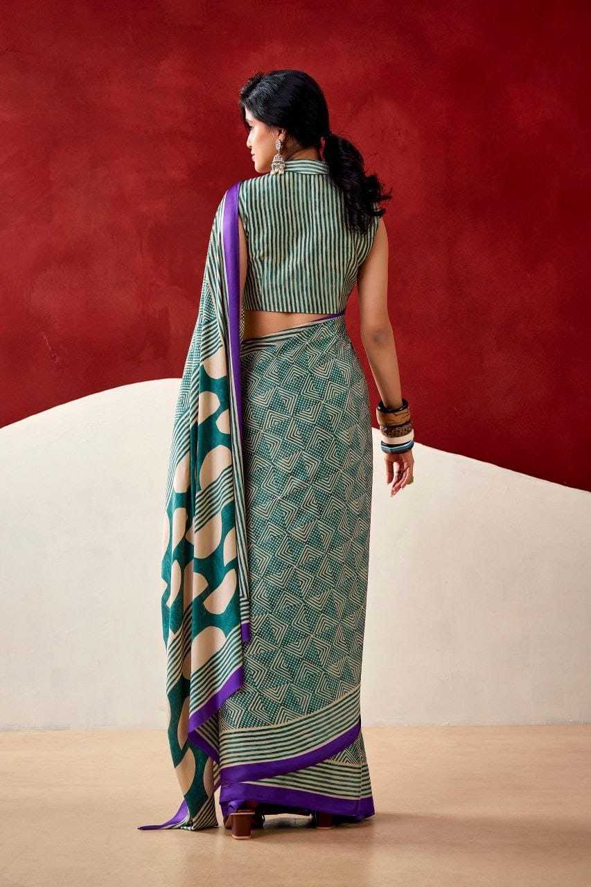 Satin Japan Sartin Printed Saree