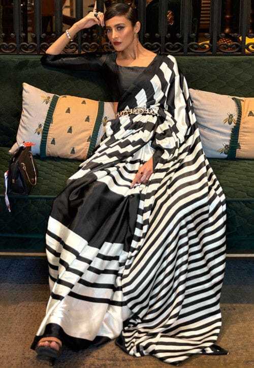 Work Japan Sartin Designer Saree in White