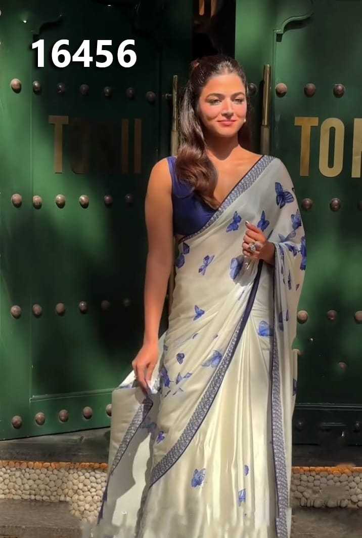 Work Japan Sartin Designer Saree in White