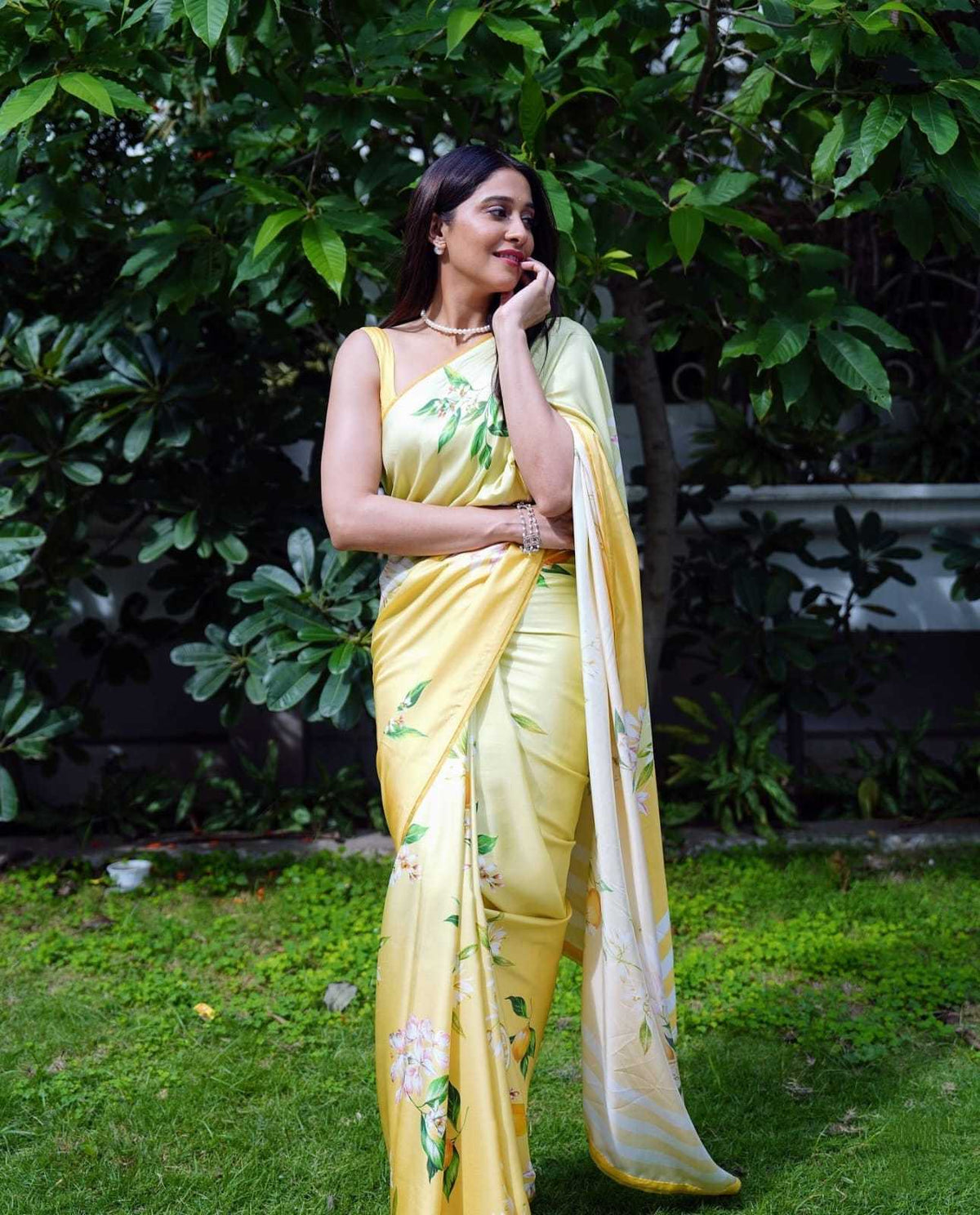 Work Japan Sartin Designer Saree in White