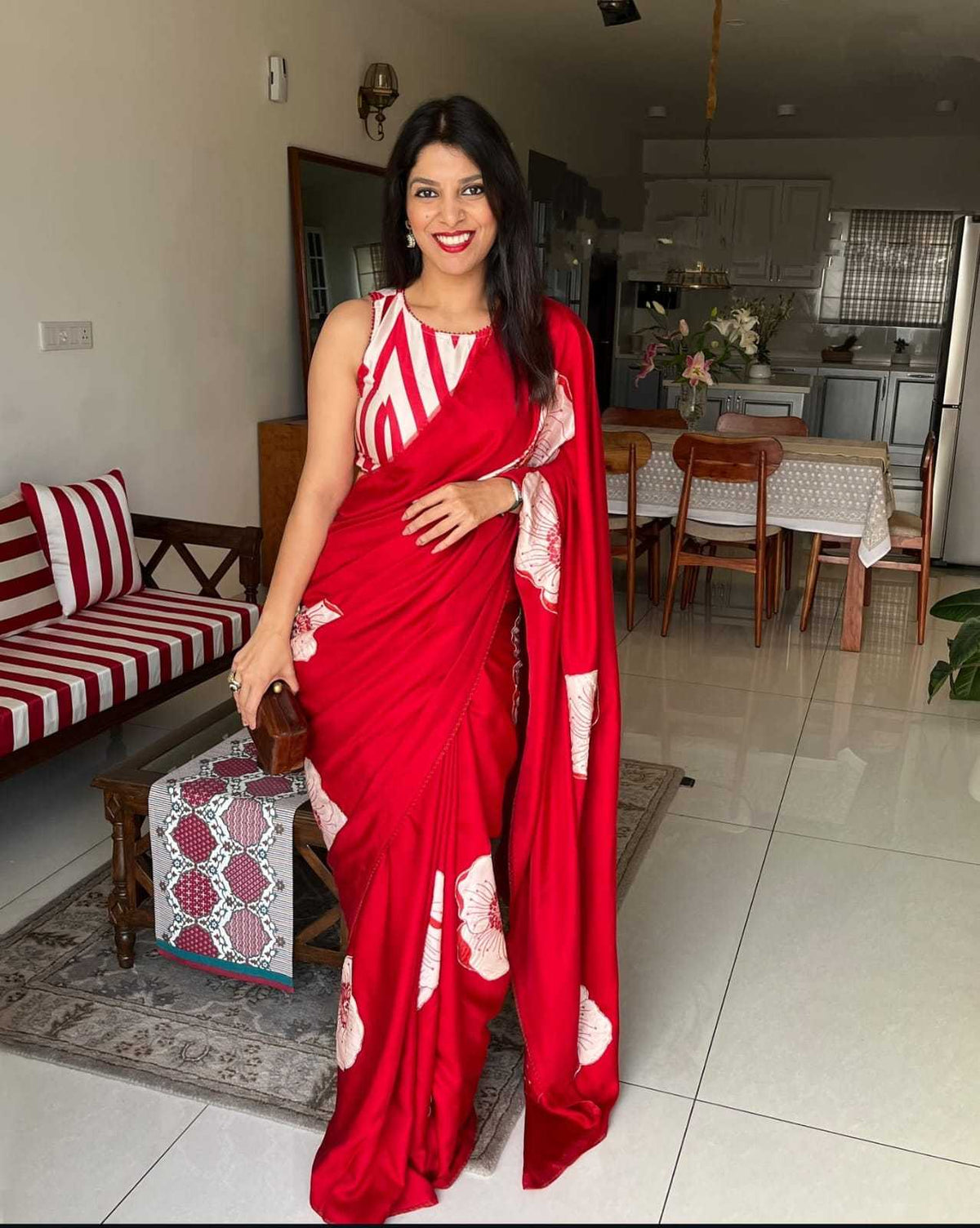 Work Japan Sartin Designer Saree in White