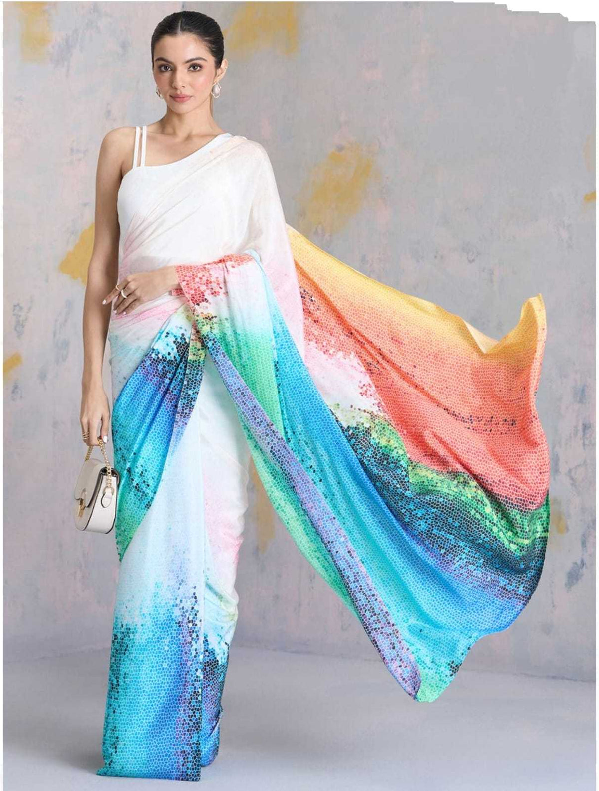 Work Japan Sartin Designer Saree in White