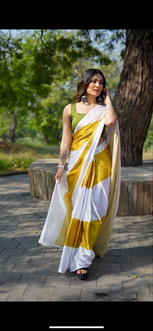 Work Japan Sartin Designer Saree in White