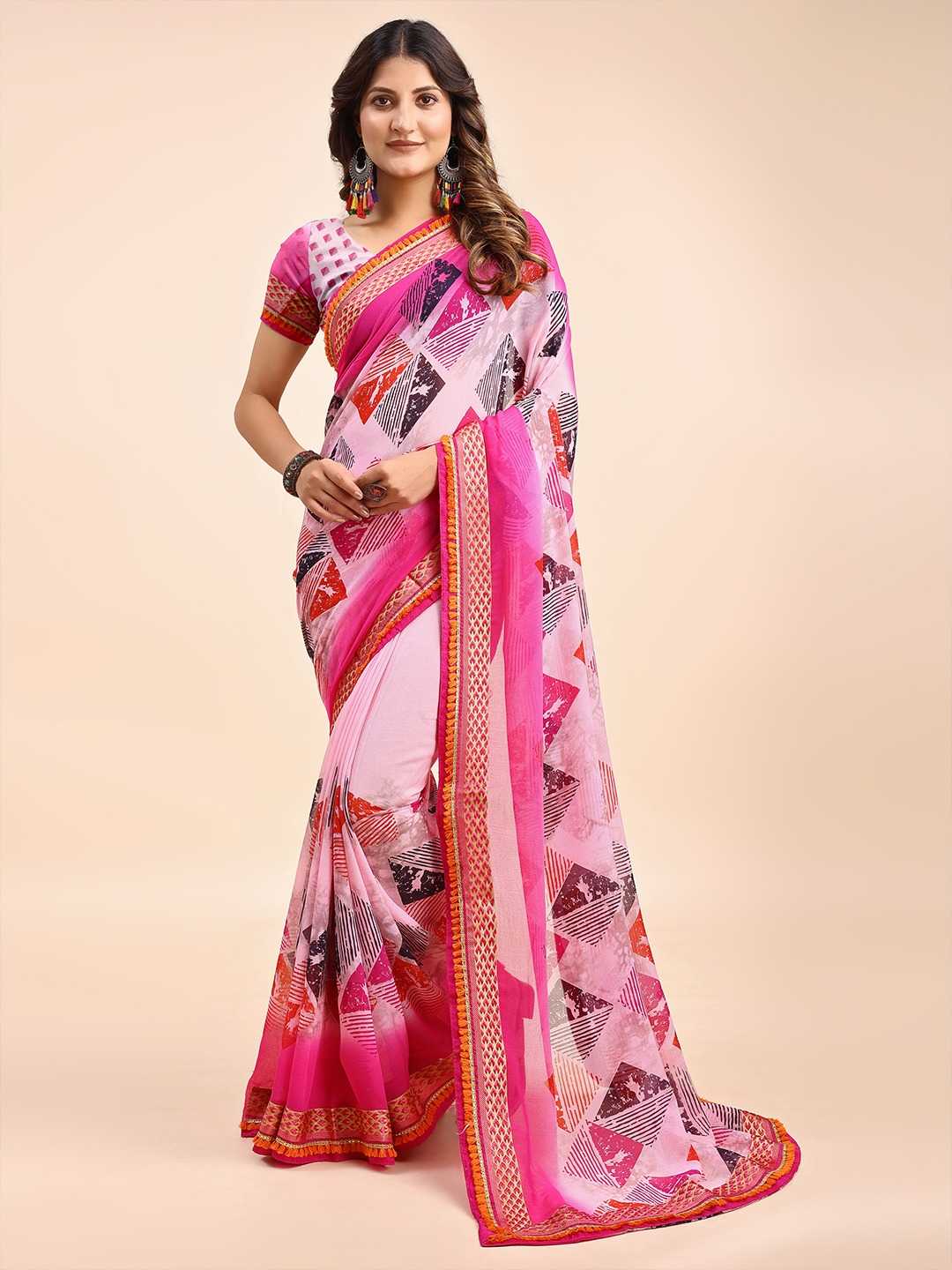 Fancy Printed Silk Saree