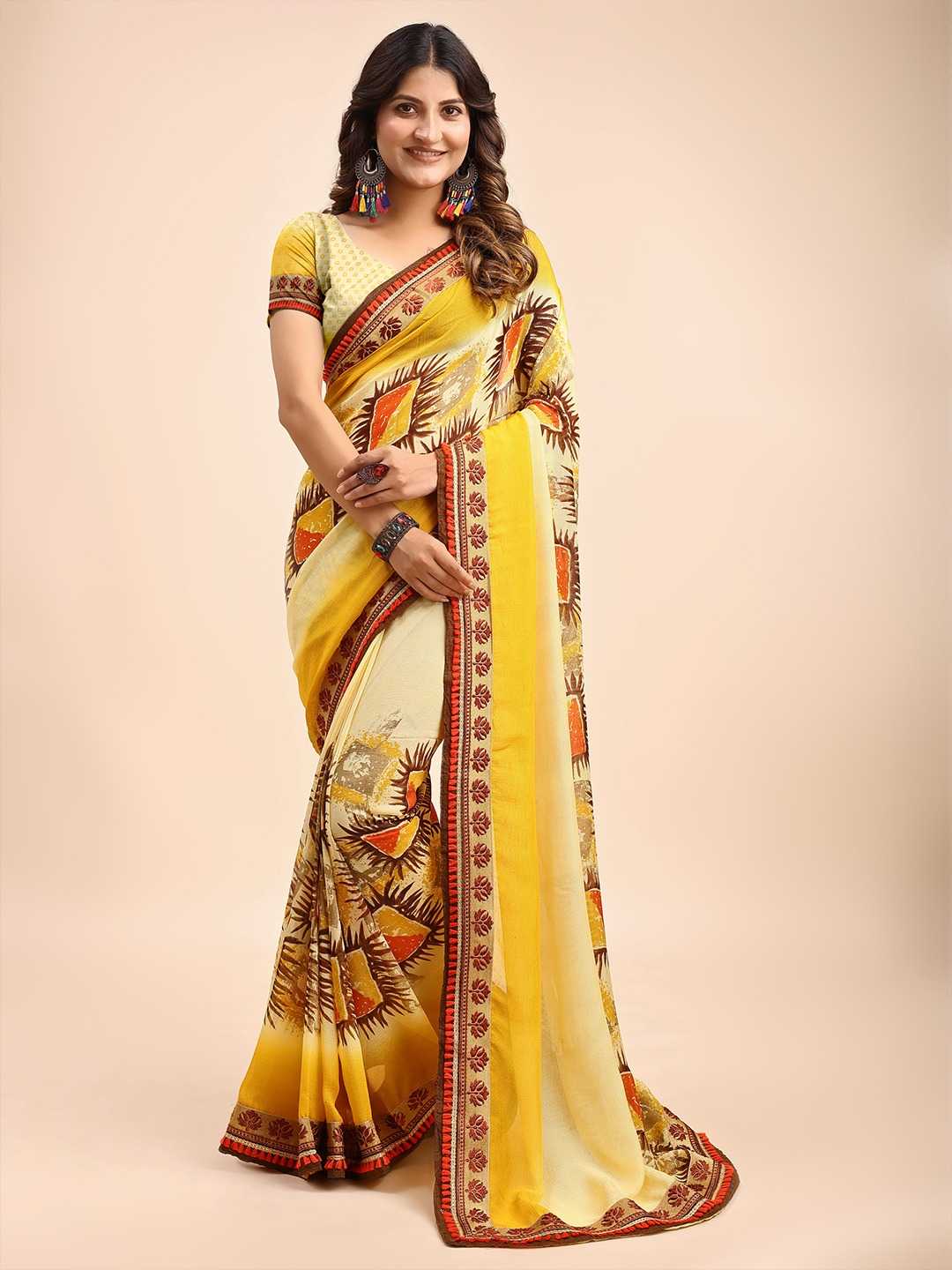 Fancy Printed Silk Saree