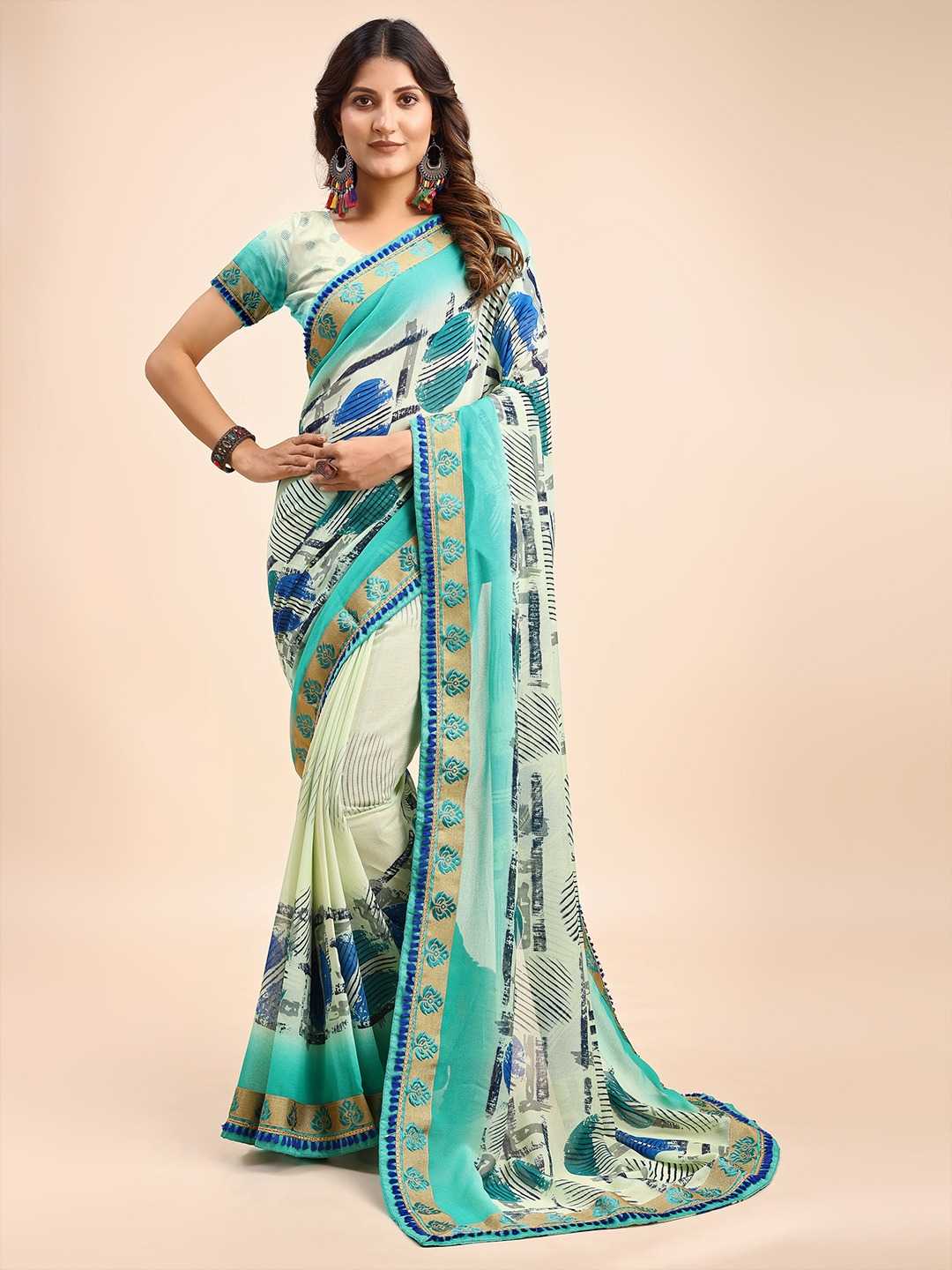 Fancy Printed Silk Saree